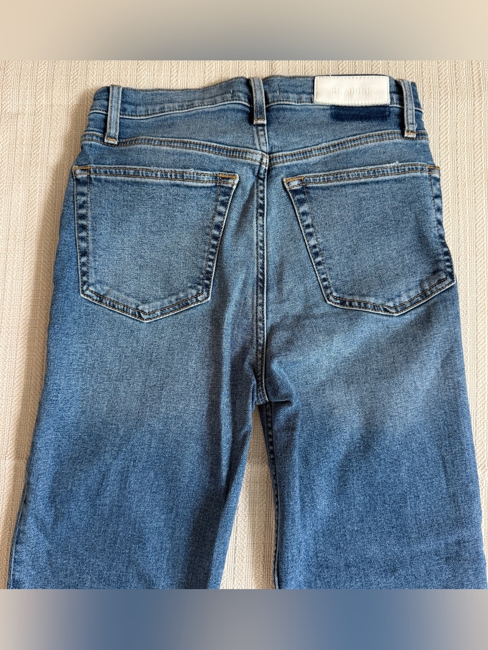 Re/Done Comfort Stretch High-Rise 70s Stove Pipe in Western Blue Size 26 - Picture 10 of 11
